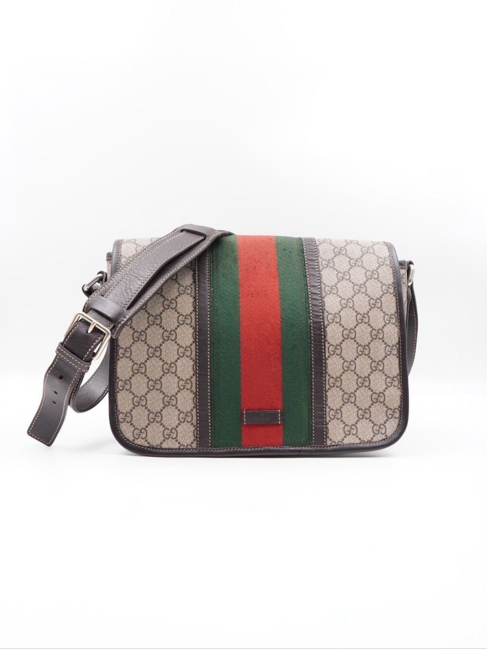 CL23 💕 GUCCI GG Monogram Web Flap Messenger